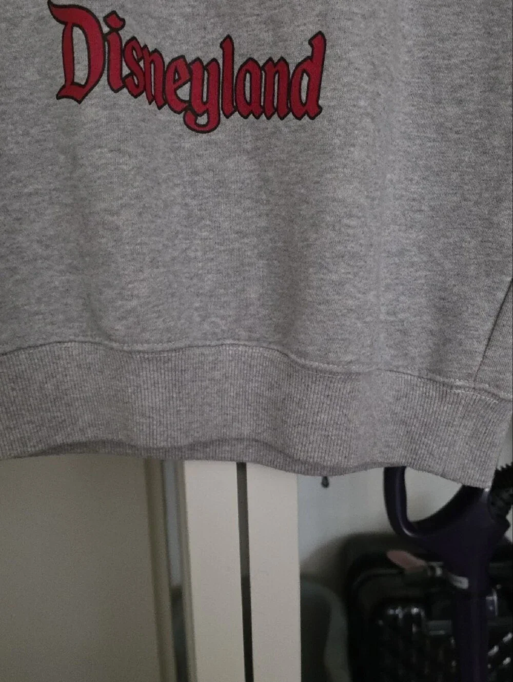 Disney Gray Crewneck with Classic Mickey and Red Disneyland Script